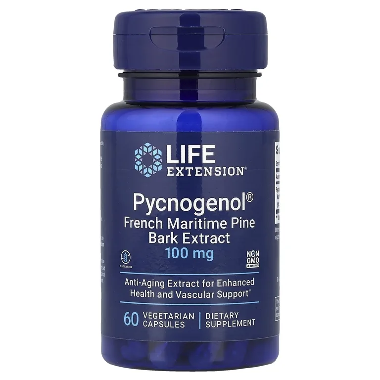 Life Extension, экстракт коры французской приморской сосны, 100 мг, 60 вегетарианских капсул