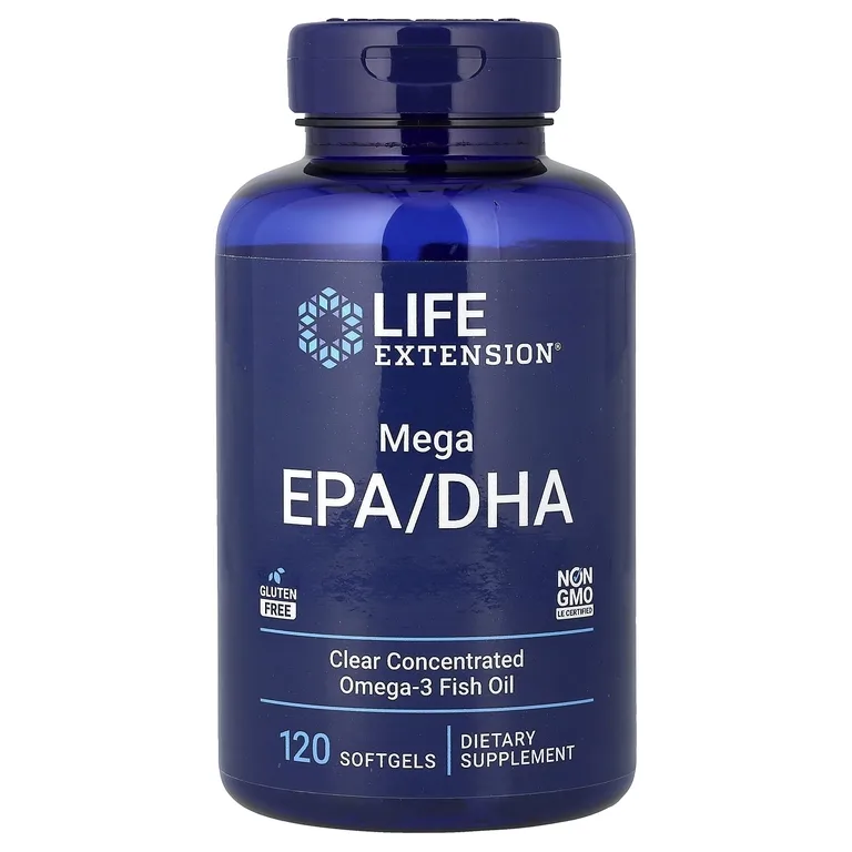 Life Extension, ЭПК и ДГК, 120 желатиновых капсул (1000 мг в 1 капсуле)