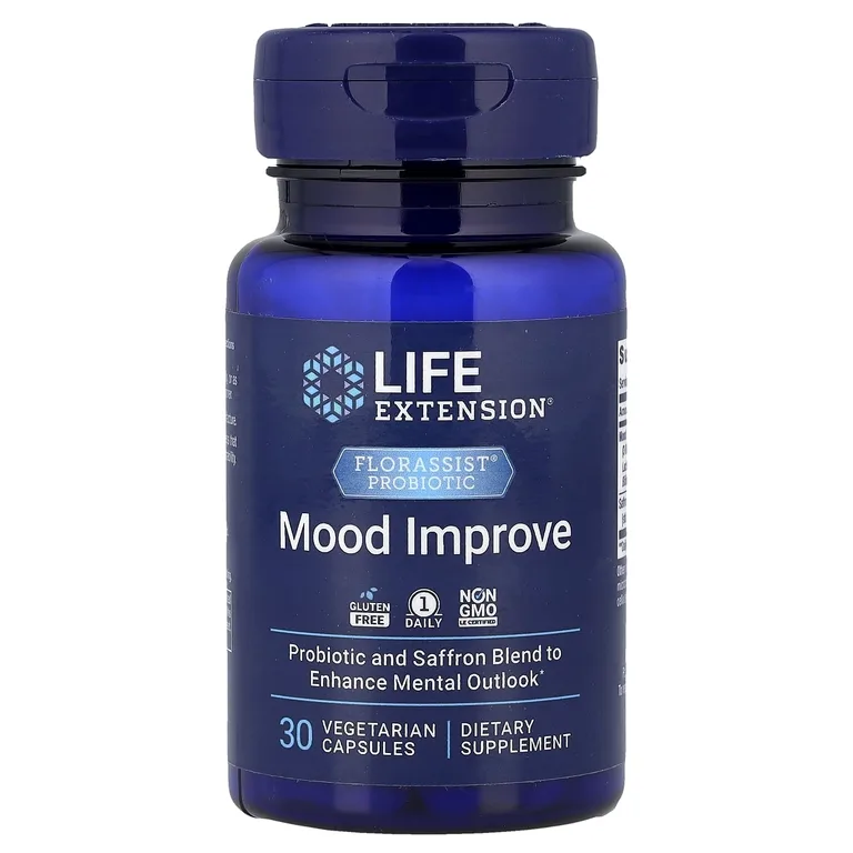 Life Extension, FLORASSIST®, пробиотик, для улучшения настроения, 30 вегетарианских капсул