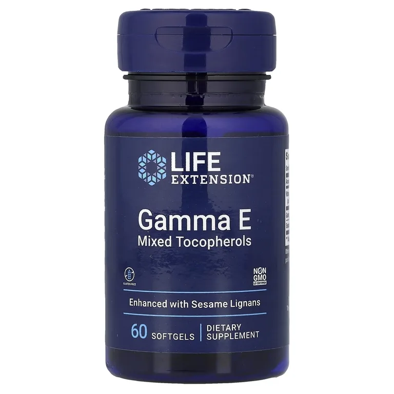 Life Extension, Гамма E Смешанные Токоферолы, 60 Мягких Желатиновых Капсул