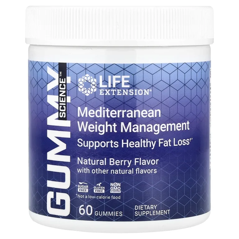Life Extension, Gummy Science ™, средиземноморское средство для контроля веса, натуральные ягоды, 60 жевательных таблеток