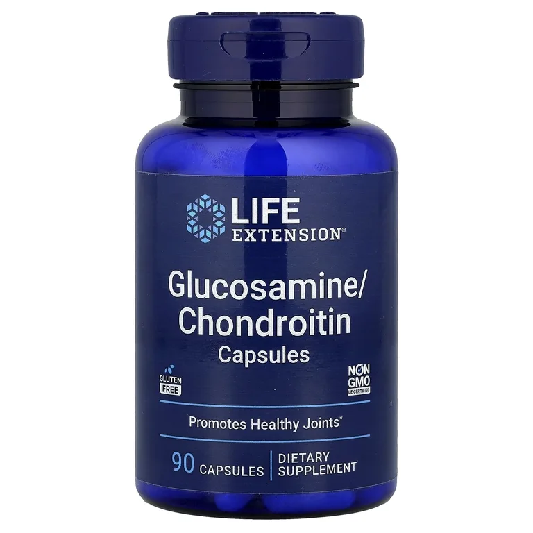 Life Extension, капсулы с глюкозамином и хондроитином, 90 капсул