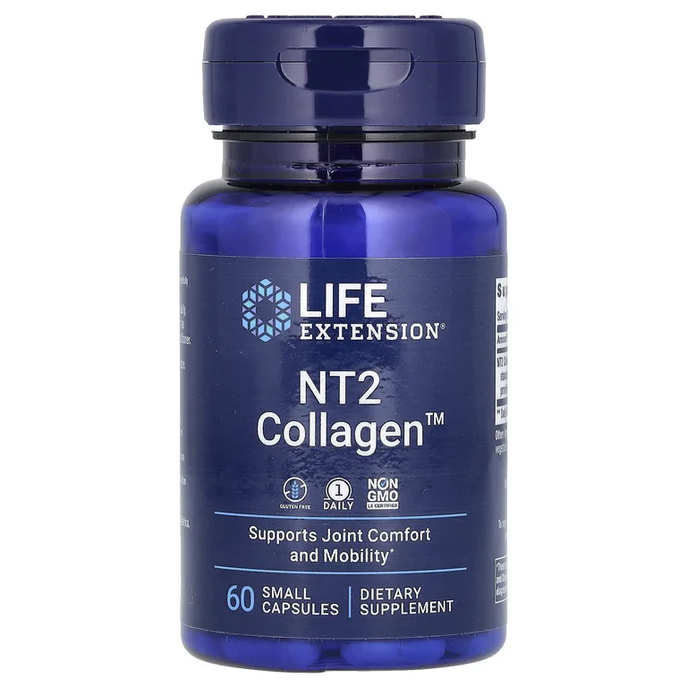 Life Extension, коллаген NT2, 60 маленьких капсул (40 мг в 1 капсуле)
