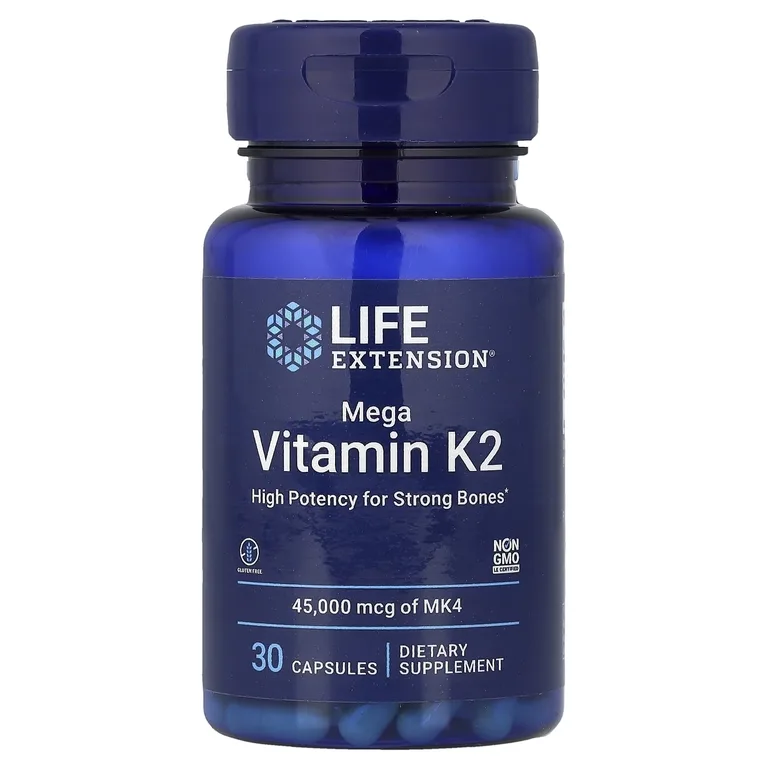 Life Extension, Мега витамин K2, 45000 мкг, 30 капсул
