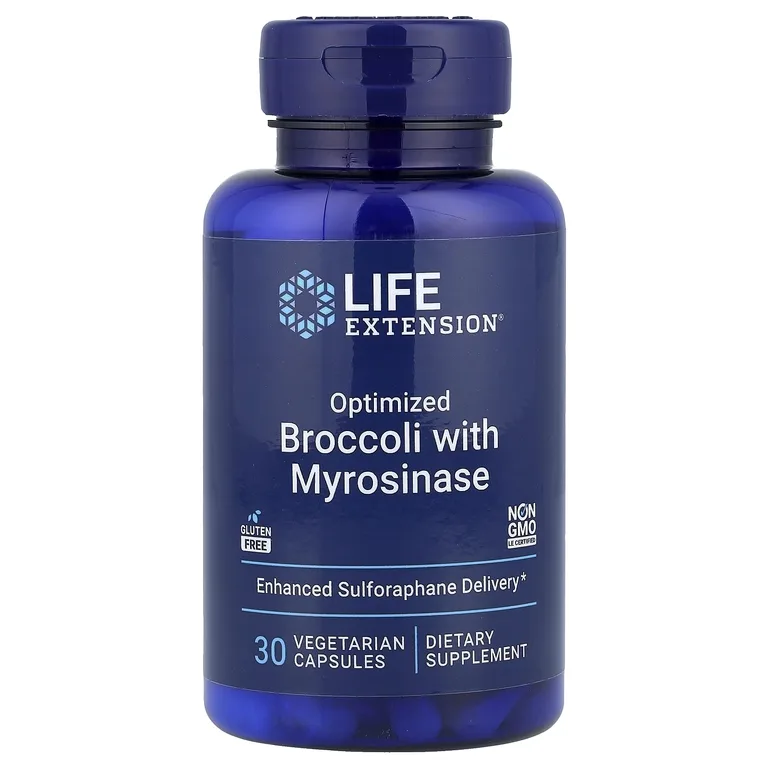 Life Extension, Оптимизированная брокколи и мирозиназа, 30 вегетарианских капсул