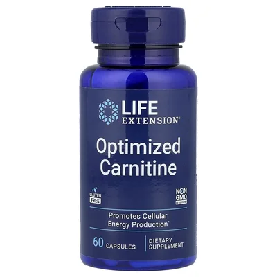Life Extension, оптимизированный карнитин, 60 капсул