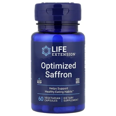 Life Extension, оптимизированный шафран, 60 вегетарианских капсул (78 мг в 1 капсуле)