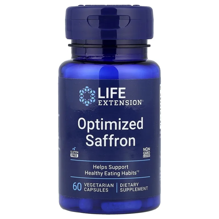 Life Extension, оптимизированный шафран, 60 вегетарианских капсул (78 мг в 1 капсуле)