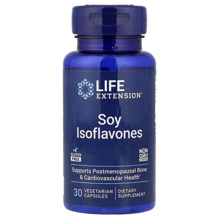 Life Extension, соевые изофлавоны, 30 вегетарианских капсул (135 мг в 1 капсуле)