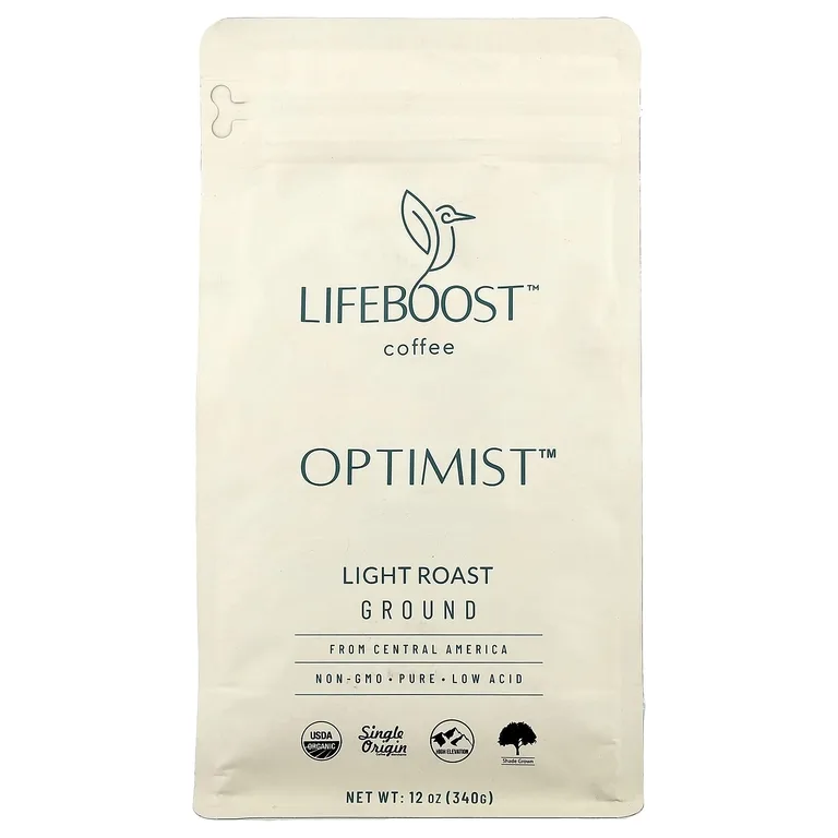 Lifeboost, Кофе, Optimist ™, молотый, легкой обжарки, 340 г (12 унций)