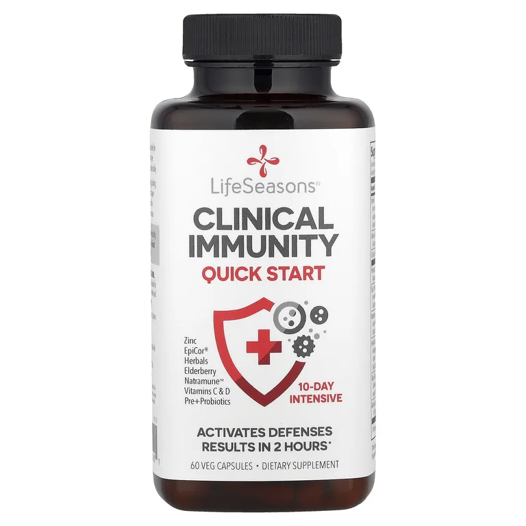 LifeSeasons, Clinical Immunity, быстрое начало работы, 60 растительных капсул