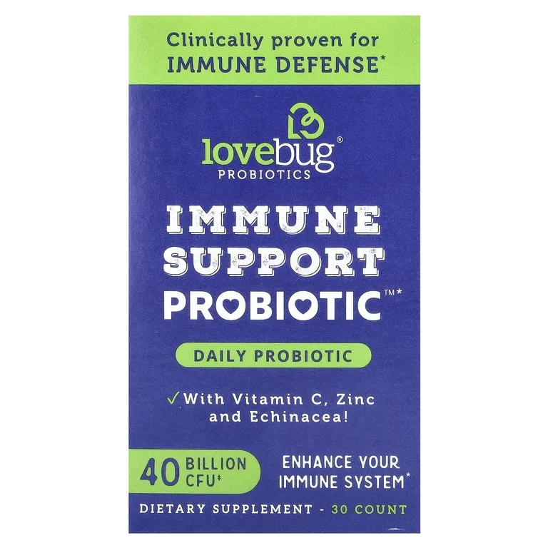 LoveBug Probiotics, Immune Support Probiotic™, пробиотик для ежедневного приема, 40 млрд КОЕ, 30 капсул