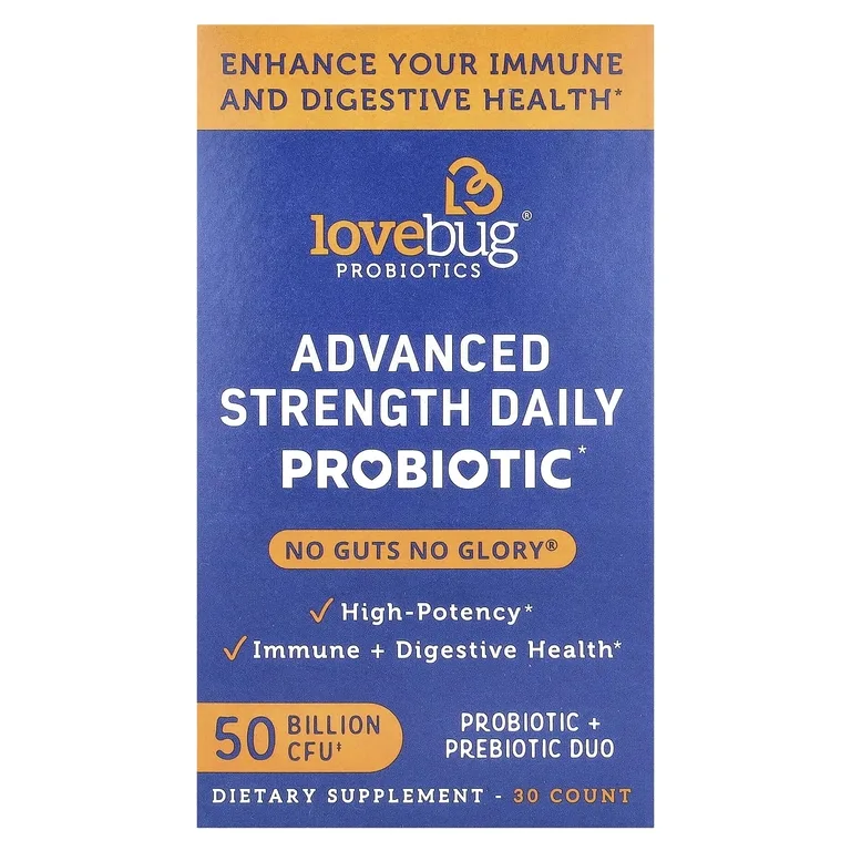 LoveBug Probiotics, улучшенный пробиотик для ежедневного приема, 50 млрд КОЕ, 30 капсул