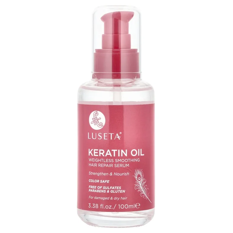 Luseta Beauty, Keratin Oil, легкая разглаживающая сыворотка для восстановления волос, 100 мл (3,38 жидк. унции)