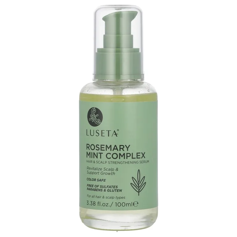 Luseta Beauty, комплекс с розмарином и мятой, укрепляющая сыворотка для волос и кожи головы, для всех типов волос и кожи головы, 100 мл (3,38 жидк. унции)