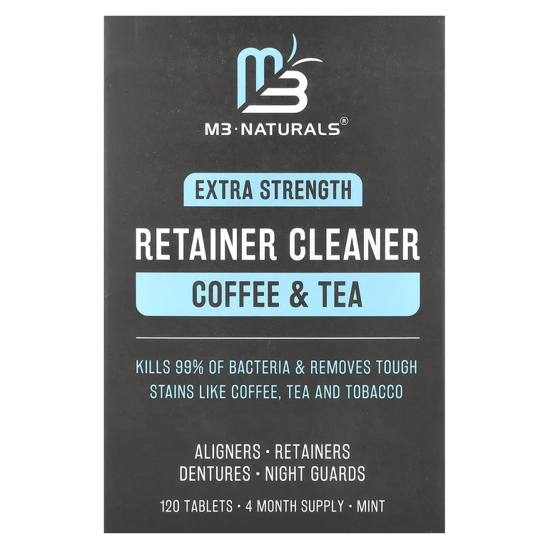 M3 Naturals, очищающее средство, кофе и чай, мята, 120 таблеток