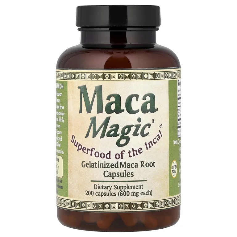 Maca Magic, желатинизированный корень маки, 600 мг, 200 капсул