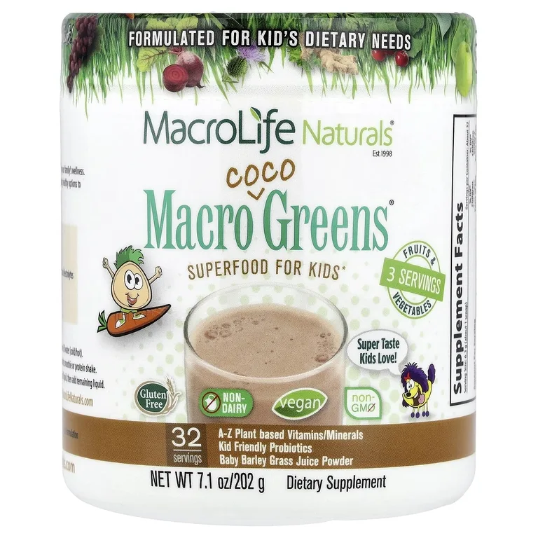 Macrolife Naturals, Macro Coco Greens®, суперфуд для детей, 202 г (7,1 унции)