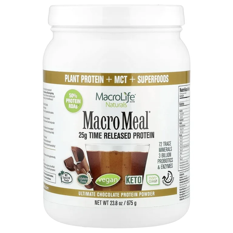 Macrolife Naturals, протеиновый порошок, со вкусом шоколада, 675 г (23,8 унции)