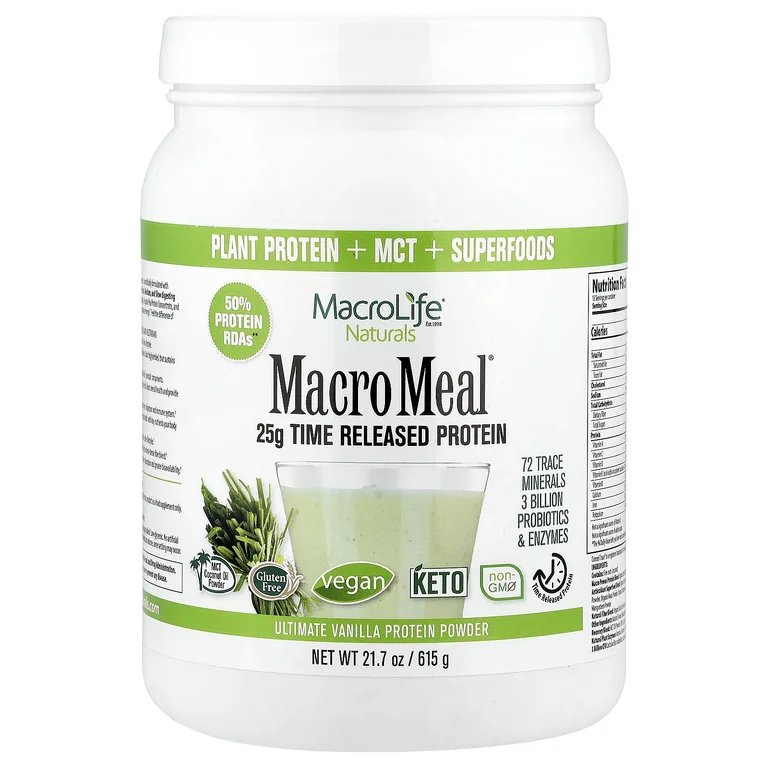 Macrolife Naturals, протеиновый порошок, ванильный вкус, 615 г (21,7 унции)