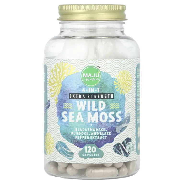 Maju Superfoods, дикий морской мох, 120 капсул