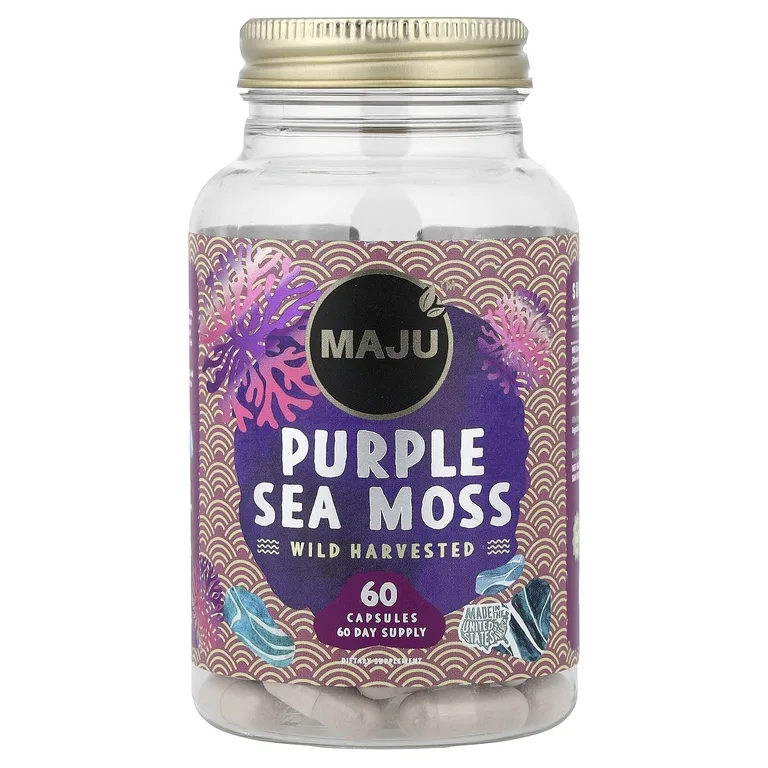 Maju Superfoods, фиолетовый морской мох, 60 капсул (500 мг в 1 капсуле)