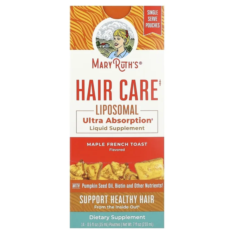 MaryRuth's, Liposomal для ухода за волосами, французские тосты из клена, 14 пакетиков по 15 мл (0,5 жидк. унц.)
