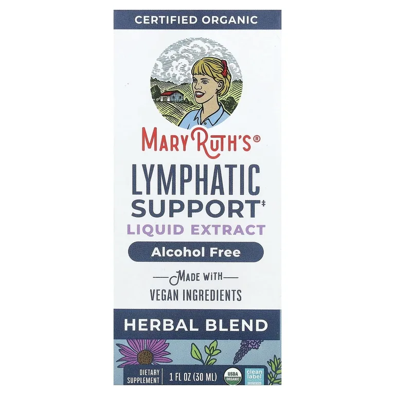 MaryRuth's, Lymphatic Support, жидкий экстракт для поддержки лимфатической системы, без спирта, 30 мл