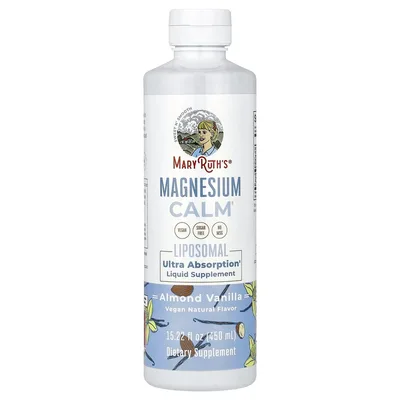 MaryRuth's, Magnesium Calm Liposomal, миндаль и ваниль, 450 мл (15,22 жидк. унц.)