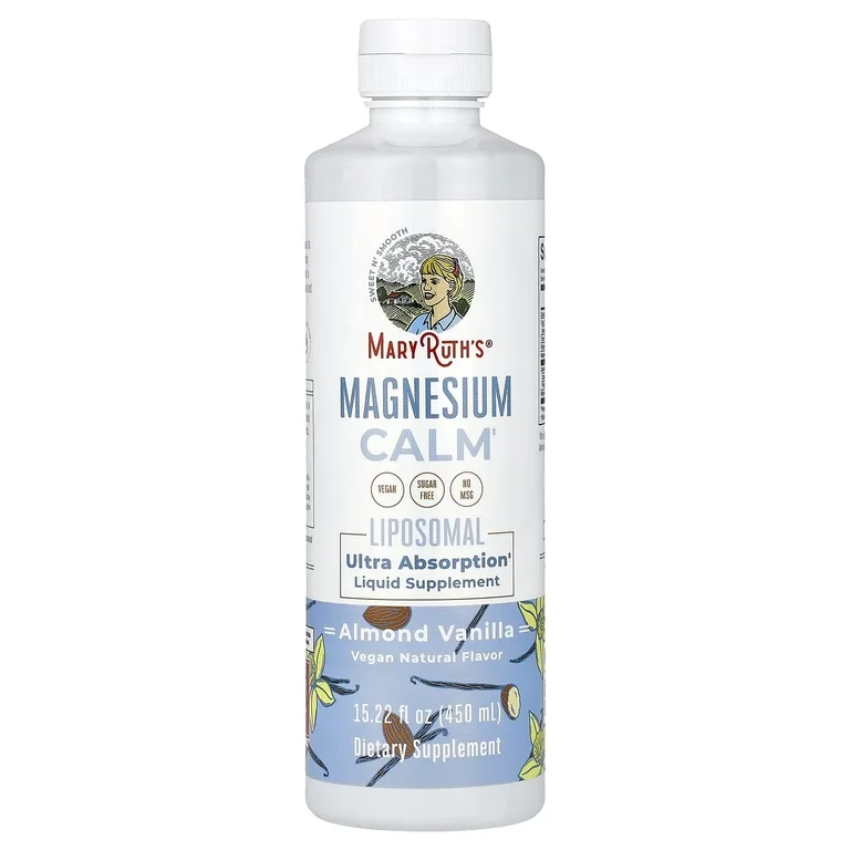 MaryRuth's, Magnesium Calm Liposomal, миндаль и ваниль, 450 мл (15,22 жидк. унц.)