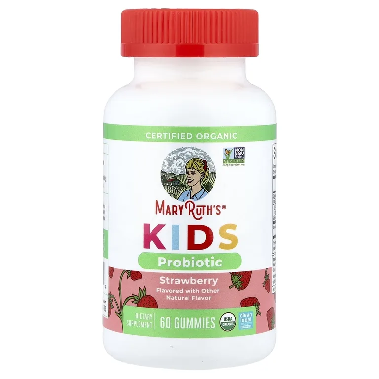 MaryRuth's, Organic Kids Probiotic Gummies, Strawberry, 60 Gummies
