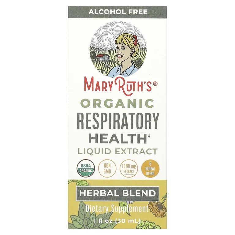 MaryRuth's, органический жидкий экстракт для здоровья дыхательной системы, без спирта, 1180 мг, 30 мл