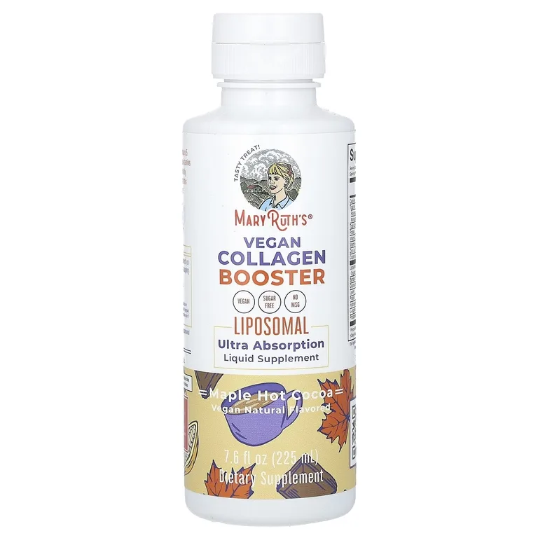 MaryRuth's, Vegan Collagen Booster, липосомальный стимулятор выработки коллагена, с кленовым сиропом и горячим какао, 225 мл (7,6 жидк. унции)