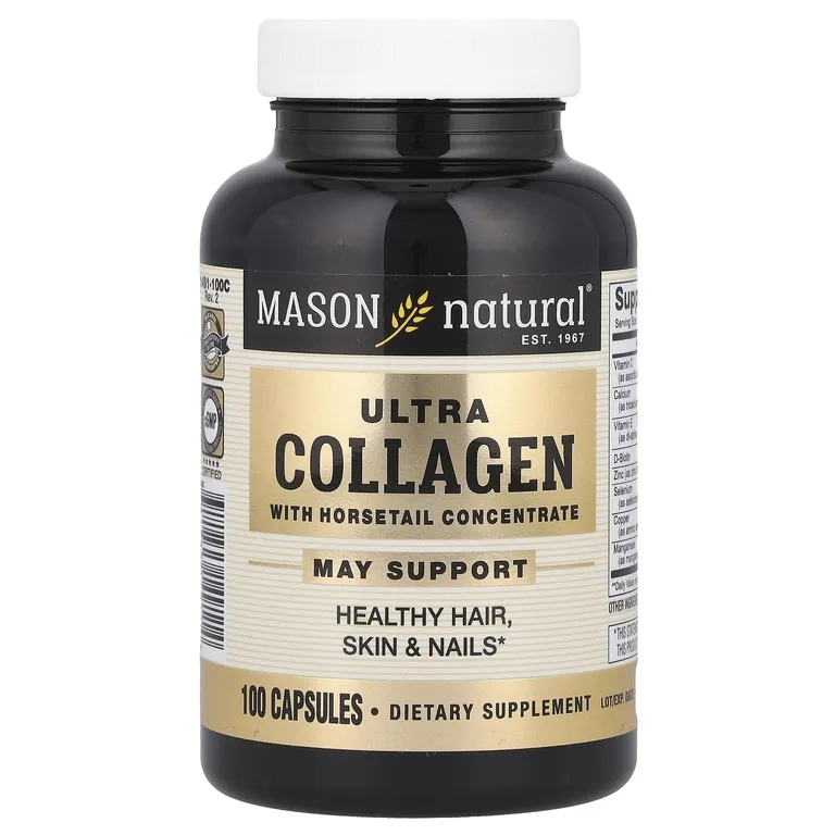 Mason Natural, коллаген с концентратом хвоща, 100 капсул