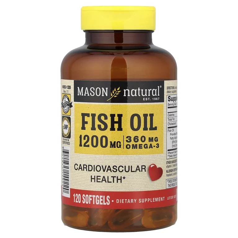 Mason Natural, Рыбий жир, 1200 мг, 120 мягких таблеток