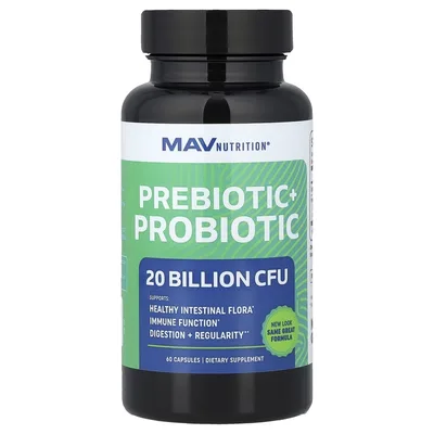 MAV Nutrition, Pre-Pro, пребиотик и пробиотик, 60 растительных капсул