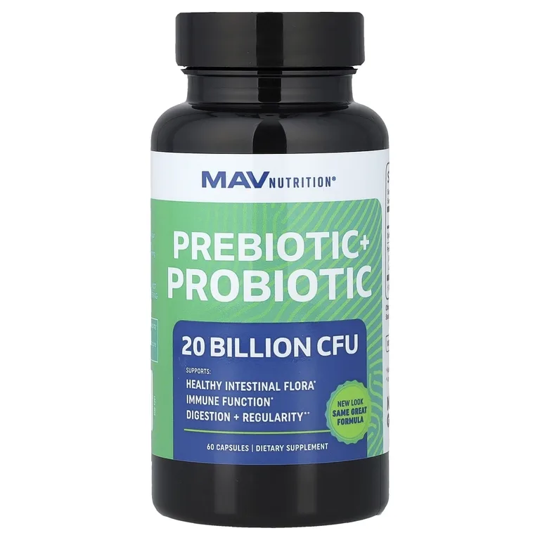 MAV Nutrition, Pre-Pro, пребиотик и пробиотик, 60 растительных капсул