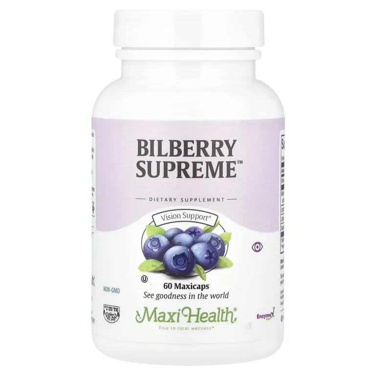 Maxi Health, черника Supreme™, 60 капсул Maxcaps