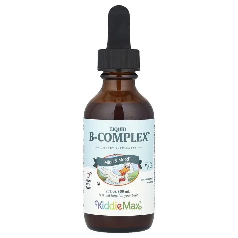 Maxi Health, KiddieMax® Liquid B-Complex ™, натуральные ягоды, 59 мл (2 жидк. Унции)