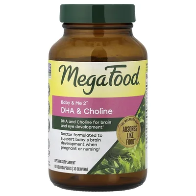 MegaFood, Baby & Me 2™, ДГК и холин, 60 капсул с жидкостью