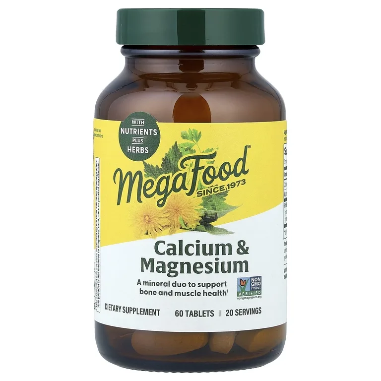 MegaFood, Кальций и магний, 60 таблеток