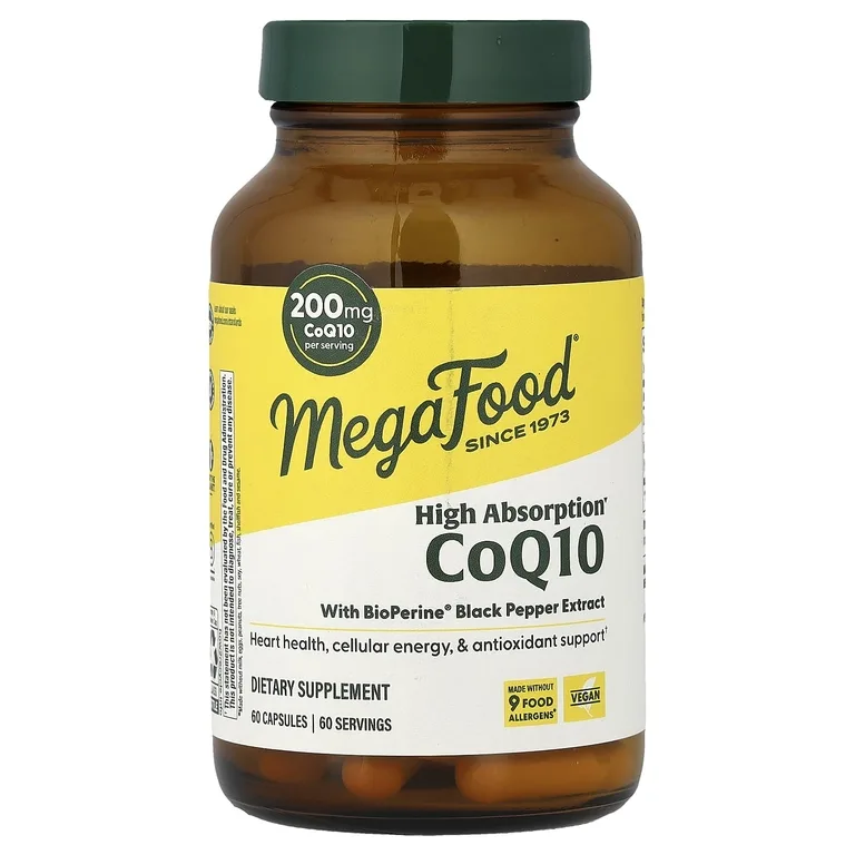 MegaFood, коэнзим Q10 с экстрактом черного перца BioPerine®, 60 капсул