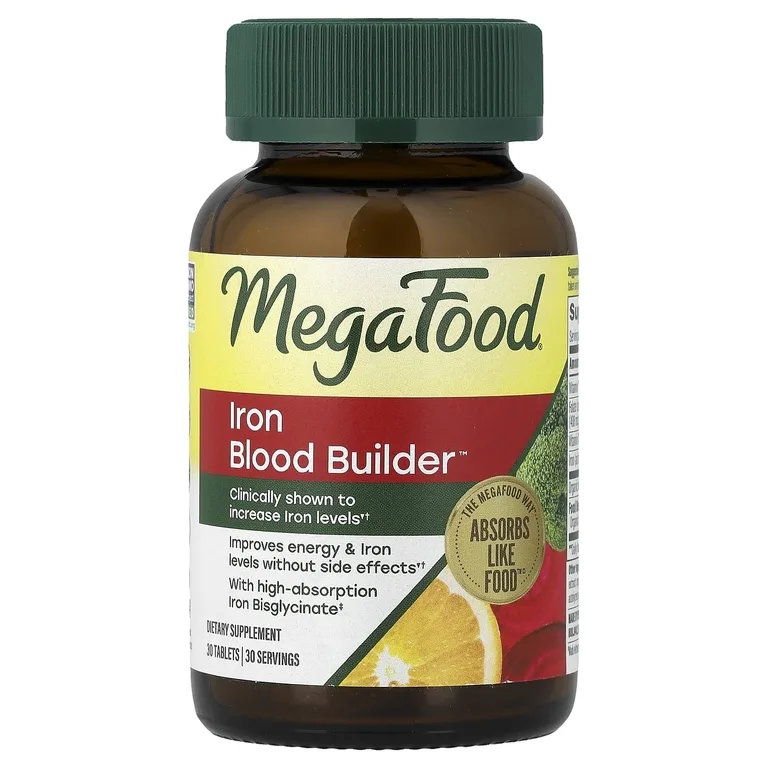 MegaFood, комплекс для повышения уровня железа, 30 таблеток