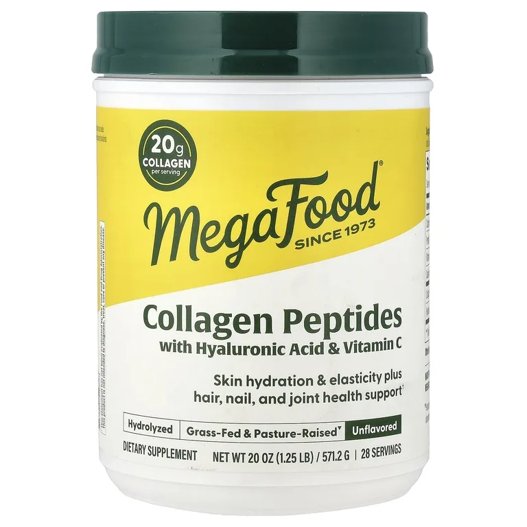 MegaFood, Пептиды коллагена с гиалуроновой кислотой и витамином C, без вкуса, 571,2 г (20 унций)