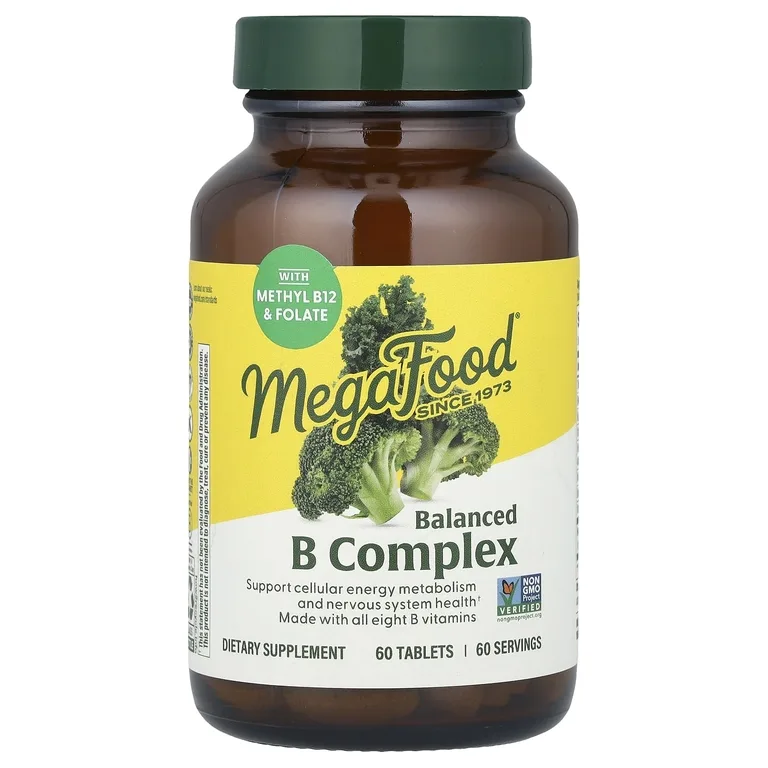 MegaFood, сбалансированный комплекс витаминов группы В, 60 таблеток