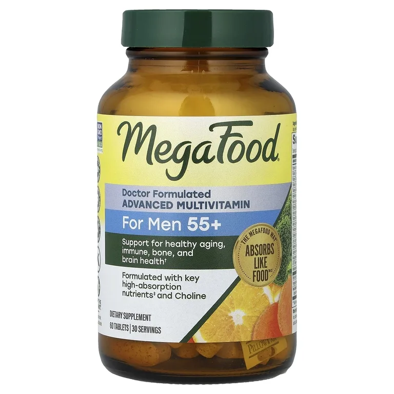 MegaFood, улучшенные мультивитамины, для мужчин старше 55 лет, 60 таблеток