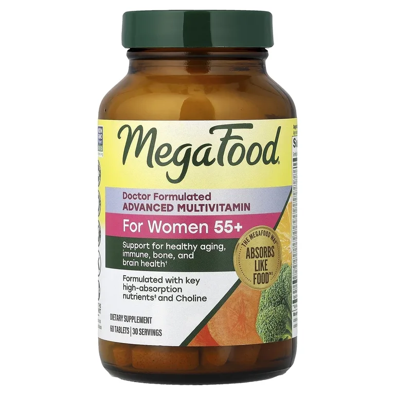 MegaFood, улучшенные мультивитамины, для женщин старше 55 лет, 60 таблеток