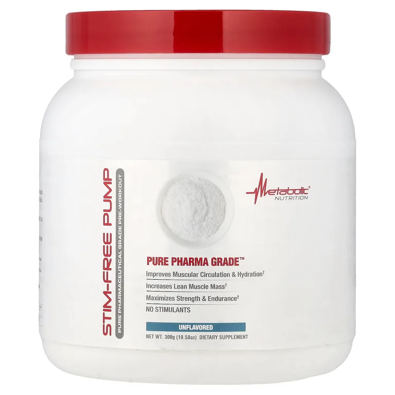 Metabolic Nutrition, Stim-Free Pump, без добавок, 300 г (10,58 унции)