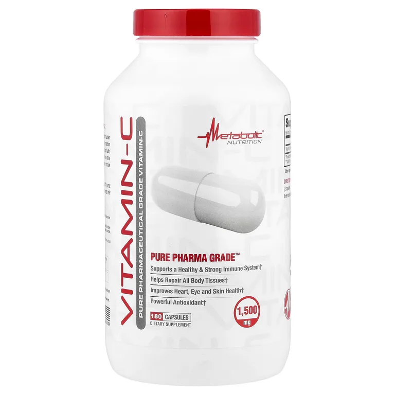 Metabolic Nutrition, Витамин C, 180 капсул (750 мг на капсулу)