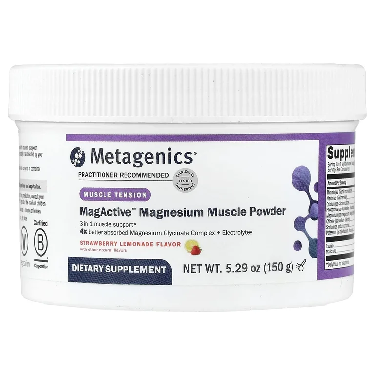 Metagenics, MagActive™, магниевый порошок для мышц, со вкусом клубничного лимонада, 150 г (5,29 унции)